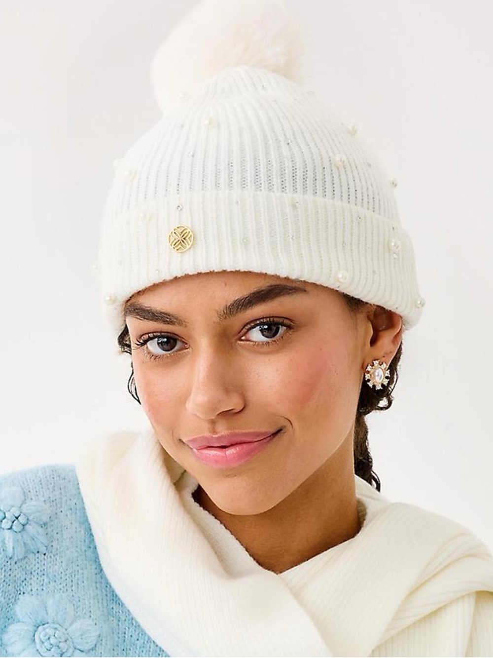 LILLY PULITZER EMBELLISHED HAT IN COCONUT